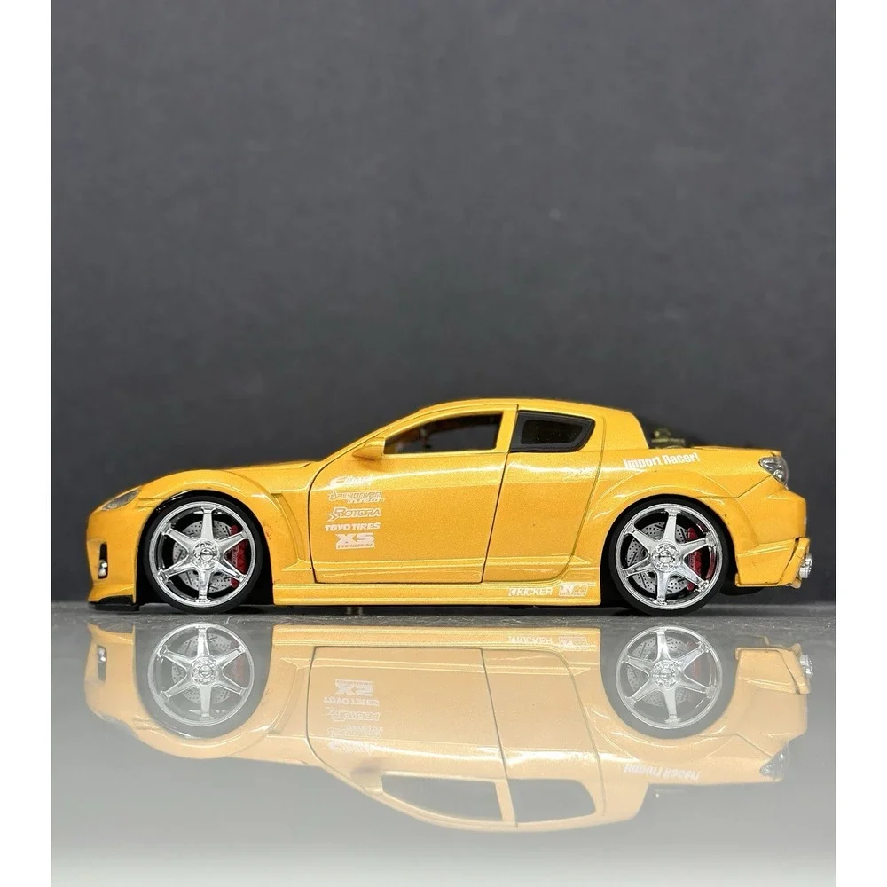 Jada 1/24 Mazda RX8 Import Racer Yellow Great Shape See Detailed Pics #50380-9